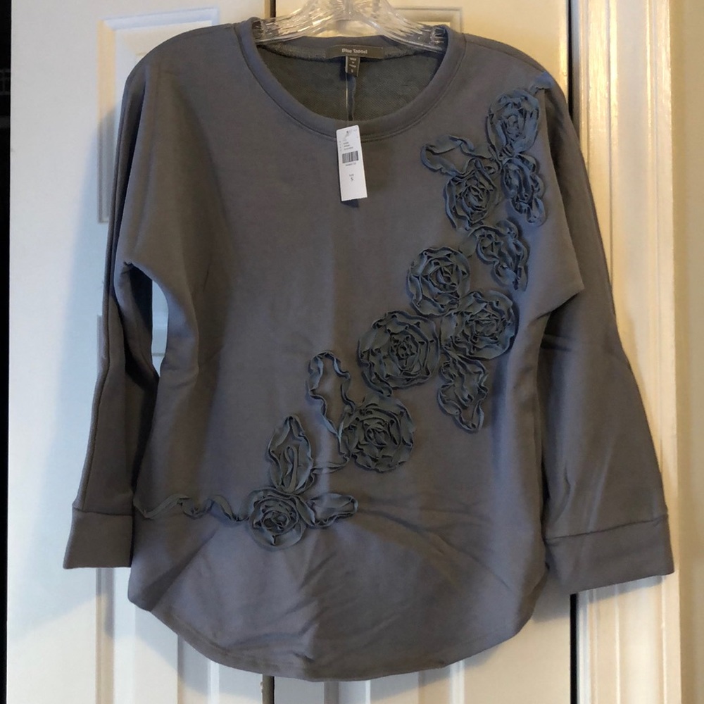 NWT Anthropologie Blue Tassel Sweatshirt Small